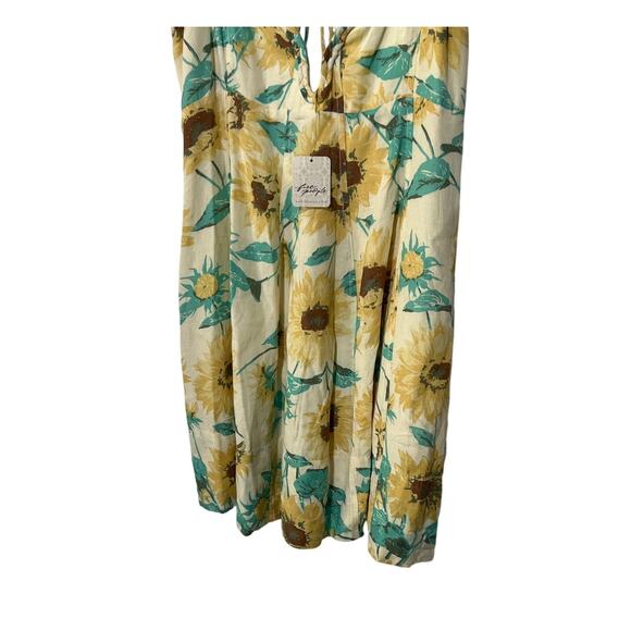 FREE PEOPLE WOMENS LARGE ALTURA PRINTED SUNFLOWER MINI DRESS YELLOW NEW - Picture 9 of 14